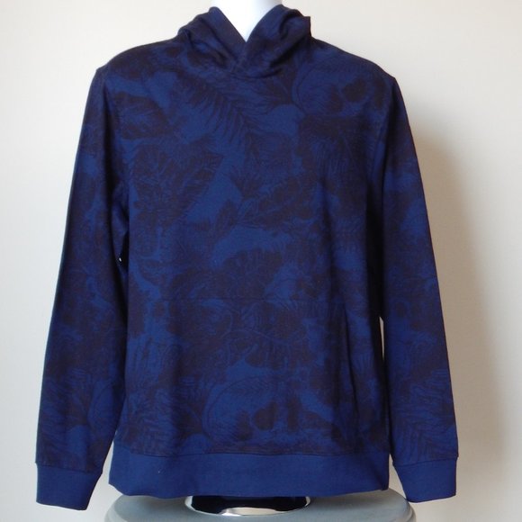 NWT Men’s ROBERT GRAHAM Tropic Thunder Hooded Pullover Sweatshirt Navy - Picture 3 of 8